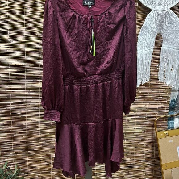 Womens Tie Neck Short Mini Dress - Picture 2 of 3